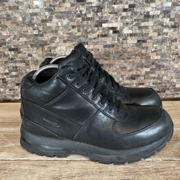 Nike Air Max Goadome ACG  Sneaker Triple Black Leather Boots (865031-009) Sz 10 - Picture 1 of 8